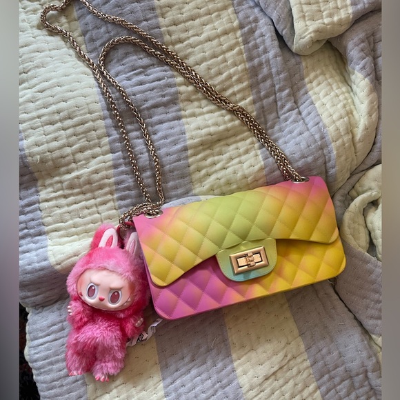 Rubber Neon Gradient Quilted Chain Bag - Picture 11 of 11